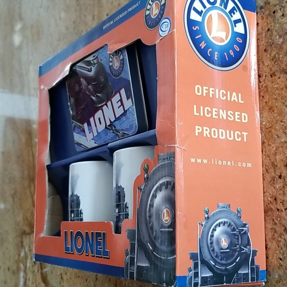 VTG Lionel Gift Set Collectible Mugs & Cocoa Tin - Picture 10 of 16